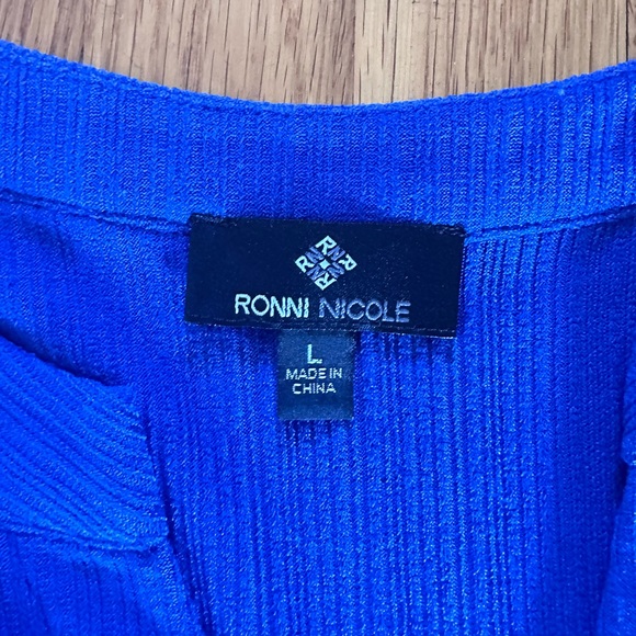 Ronni Nicole Women’s Cobalt Blue Long Sleeve Dress Large NWT - Picture 5 of 6